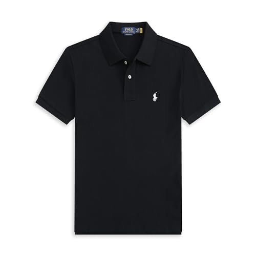 RL BLACK POLO SHIRT - WHITE LOGO