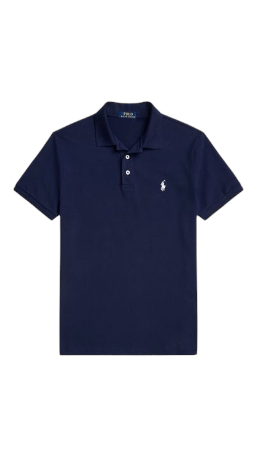 RL NAVY BLUE POLO SHIRT - WHITE LOGO