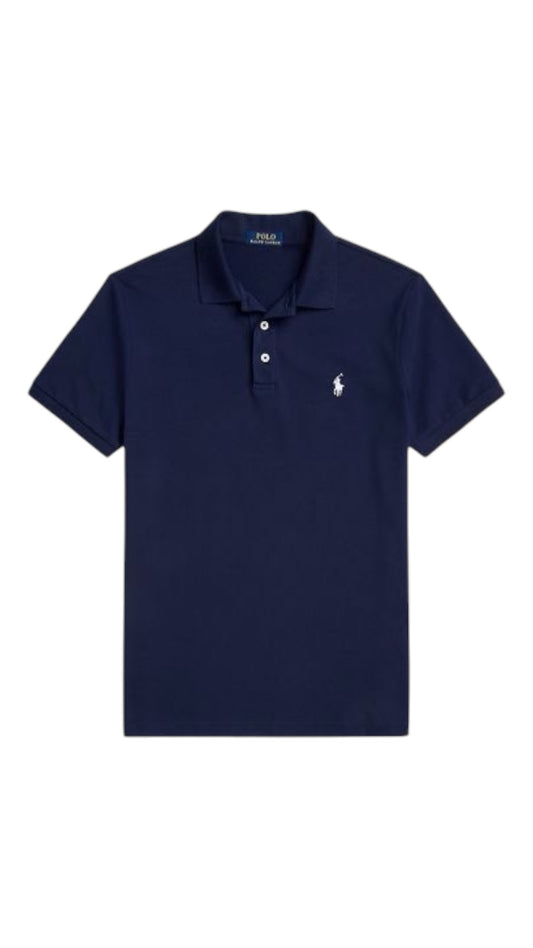 RL NAVY BLUE POLO SHIRT - WHITE LOGO