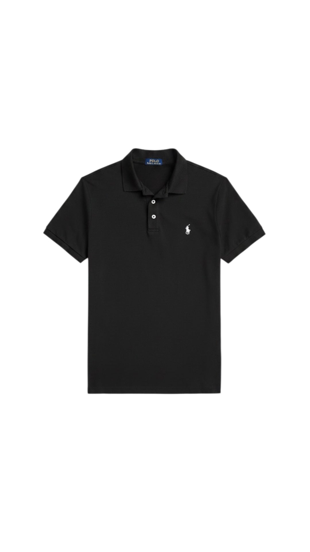 RL BLACK POLO SHIRT - WHITE LOGO