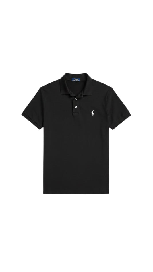 RL BLACK POLO SHIRT - WHITE LOGO